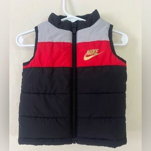 Nike Black and Red Jacket with Gray Detail